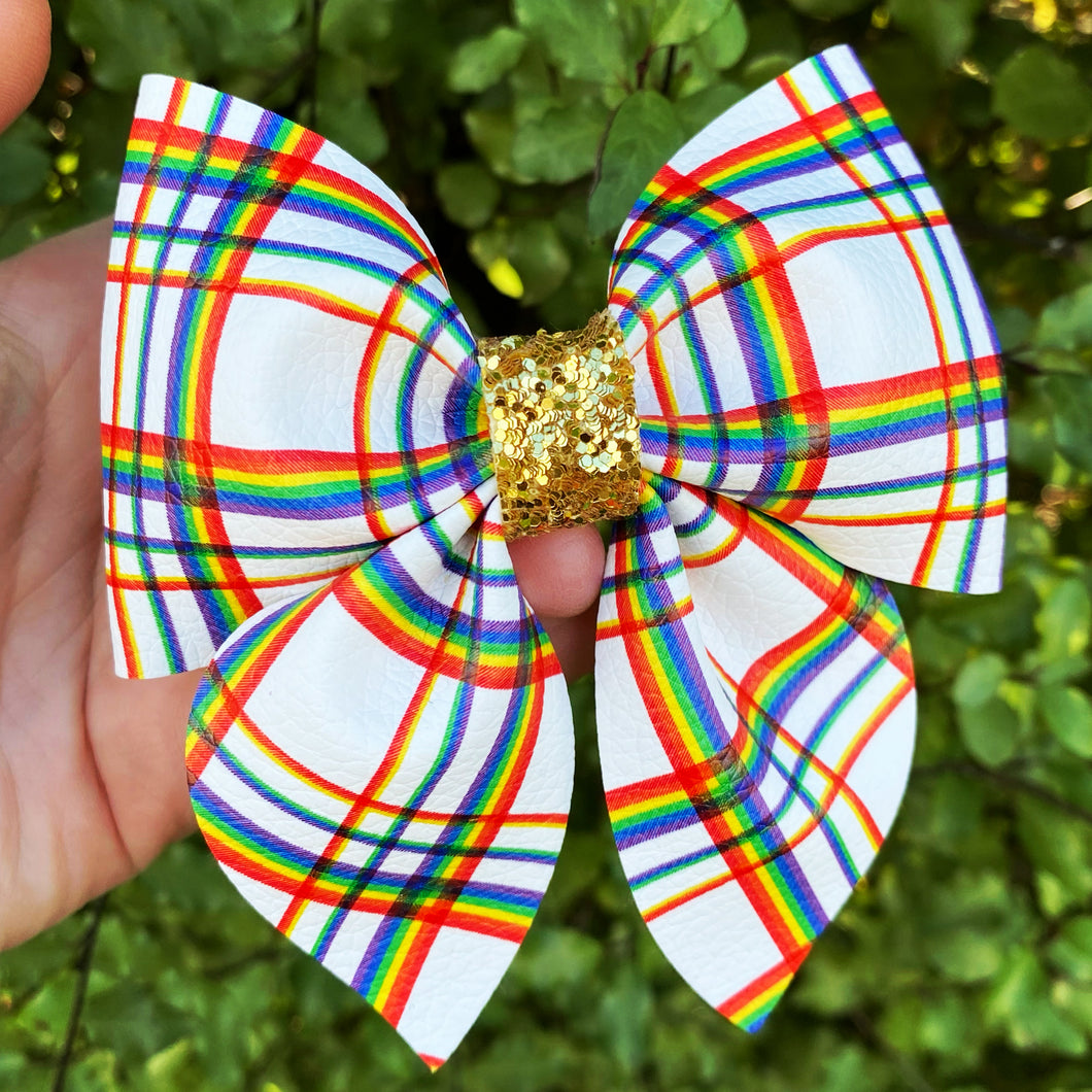 Rainbow Large Sailor bow