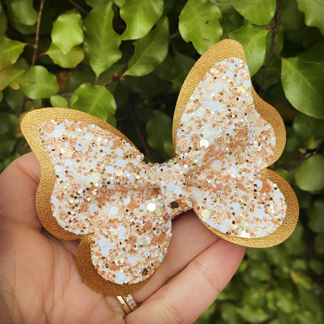 Rose Gold Pinched Butterfly