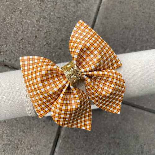 Large Sailor bow (Mustard Plaid)