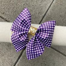 Load image into Gallery viewer, Large Sailor bow (Purple Plaid)