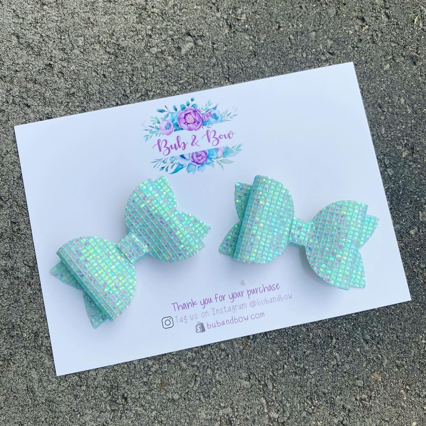 Pastel Glitz Mini Beauty Piggy Clips (Mint)