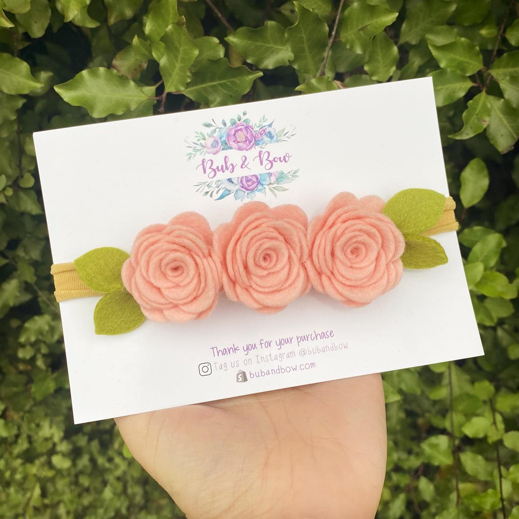 Felt Bloom Trio (Petal Pink)