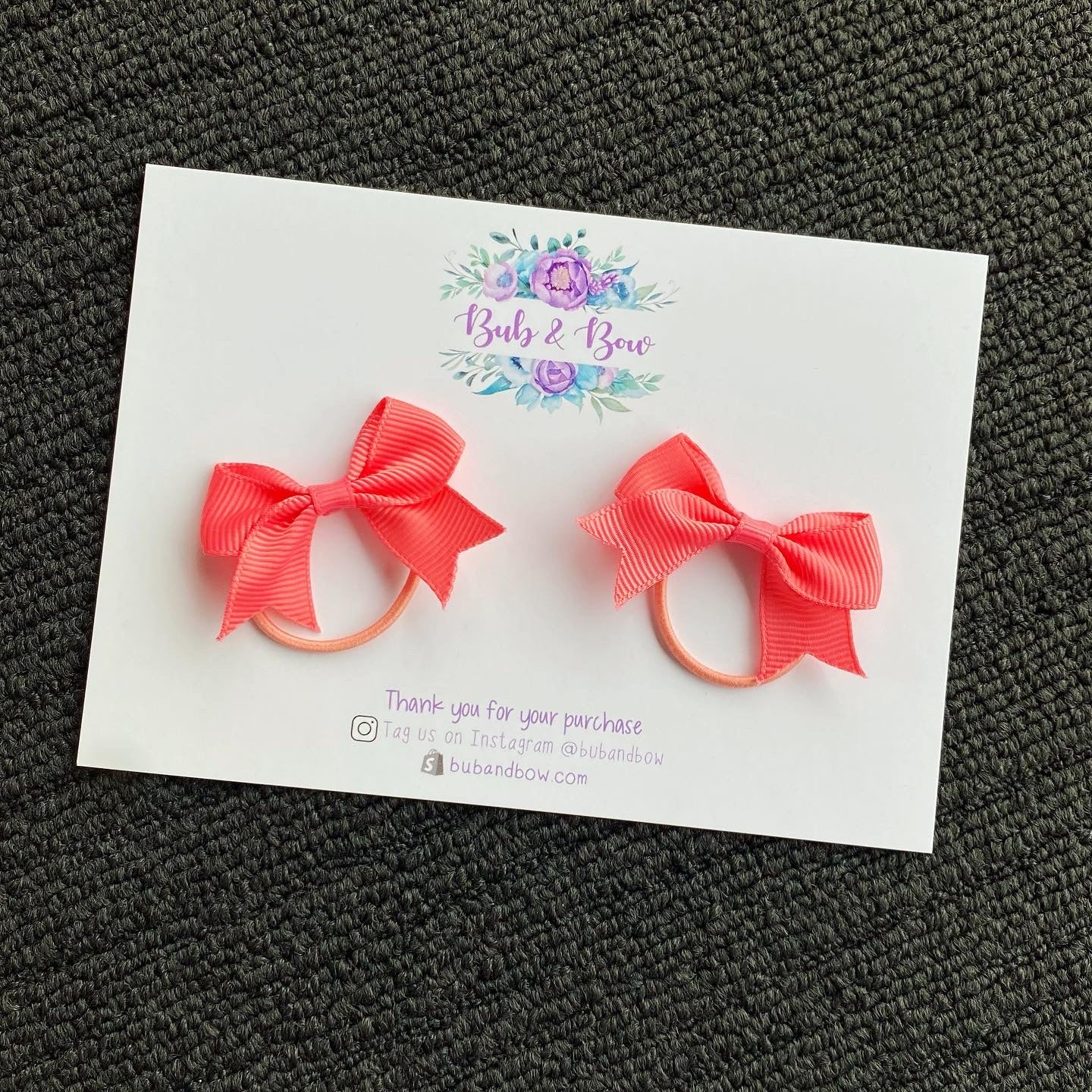 Ribbon Piggy Bows on Hair Ties