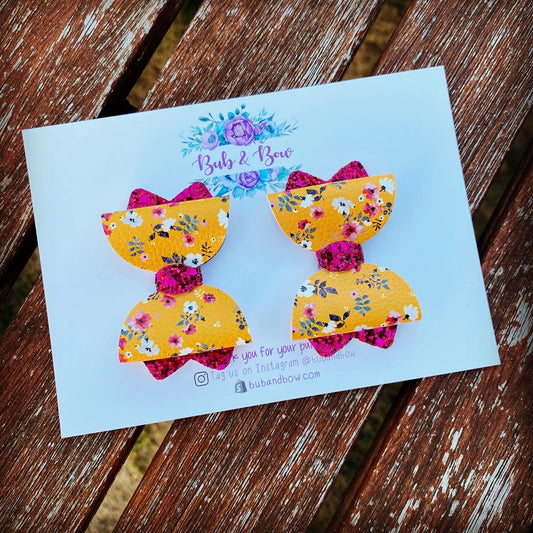 Amber Floral Kiarah Mini Piggy Clips