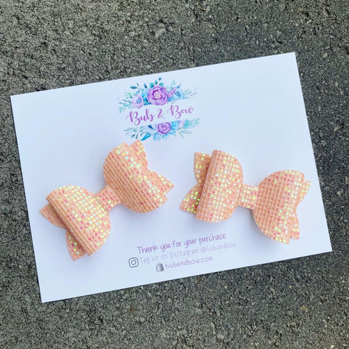 Pastel Glitz Mini Beauty Piggy Clips (Orange)