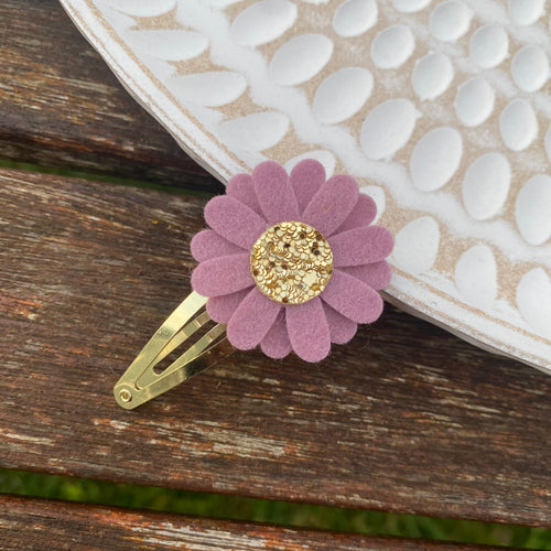 Felt Daisy Snap Clip (#48 Wisteria)