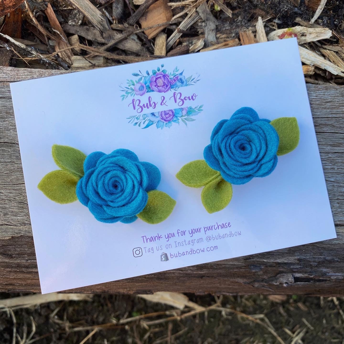 Mini Felt Bloom Piggys (Teal)