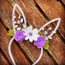 Load image into Gallery viewer, Lavender Felt Bunny Headband