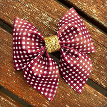 Load image into Gallery viewer, Large Sailor bow (Plum Plaid)