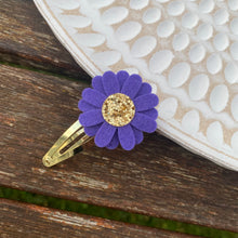 Load image into Gallery viewer, Felt Daisy Snap Clip (#49 Dark Lavender)