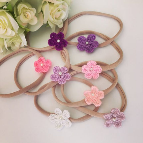 Tiny Crocheted Flower Headband