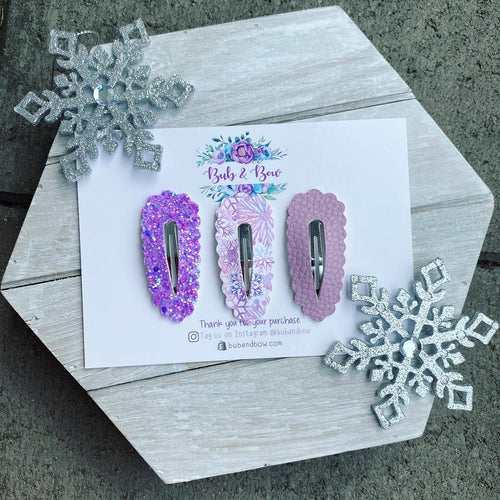 Snowflake Wonderland Scalloped Snap Clip Set