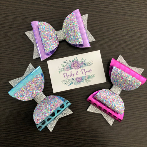 Large Heart Dolly Bow (Blue)