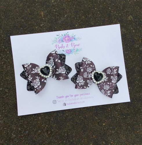 Black Beauty Embellished Mini Kiarah Piggy Clips