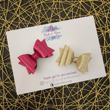 Load image into Gallery viewer, Gold Glitter Gloss Dolly Bow