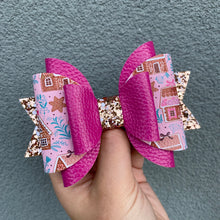 Load image into Gallery viewer, Pink Gingerbread House Maria bow