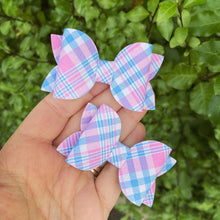 Load image into Gallery viewer, Pink &amp; Blue Plaid Mini Piggy Clips