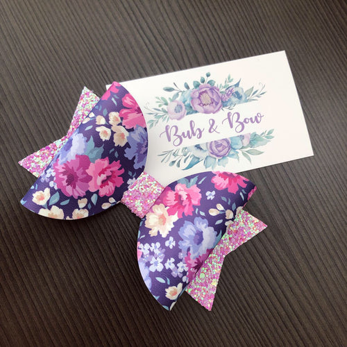 Large Floral Dolly Bow