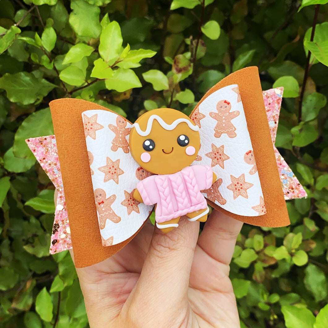 Gingerbread Clay Bow (11cm)