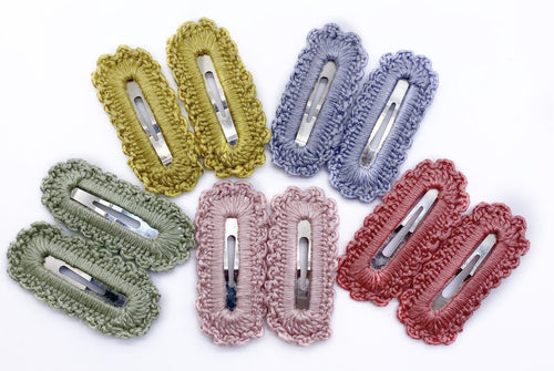 Crochet Snap Clip Pair (5 colours)