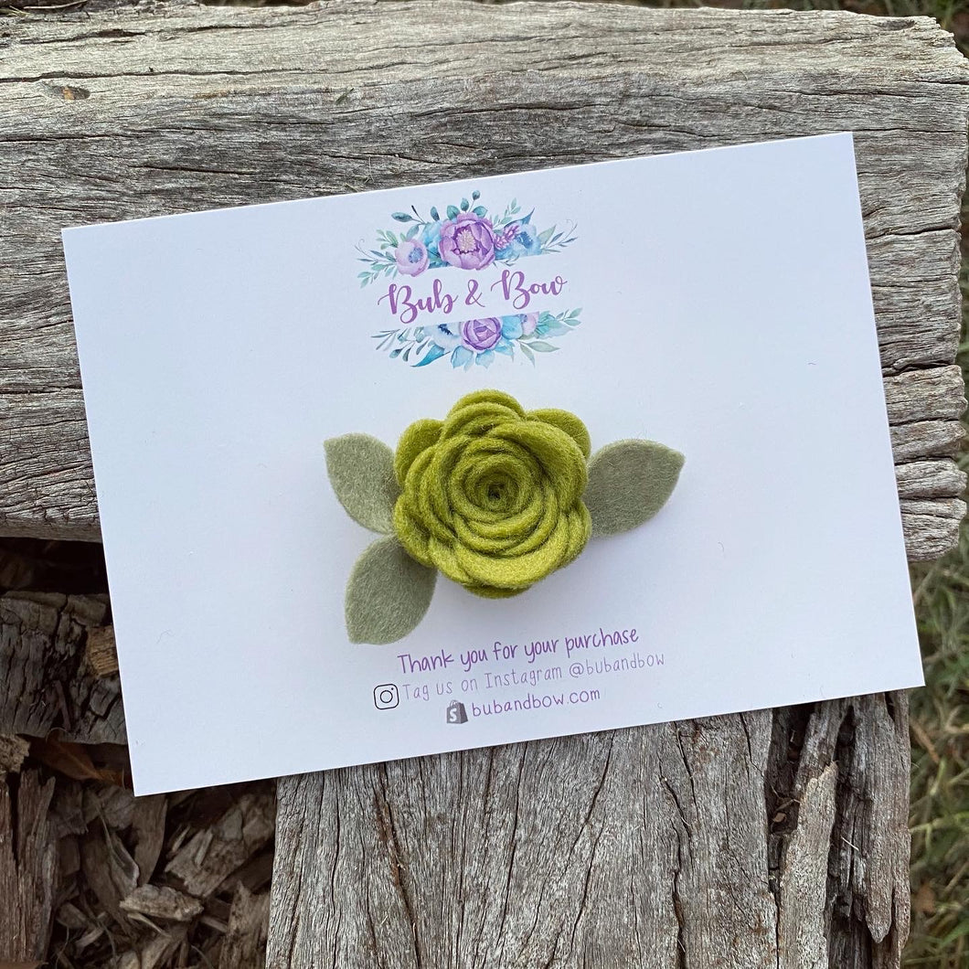 Mini Felt Bloom (Olive)