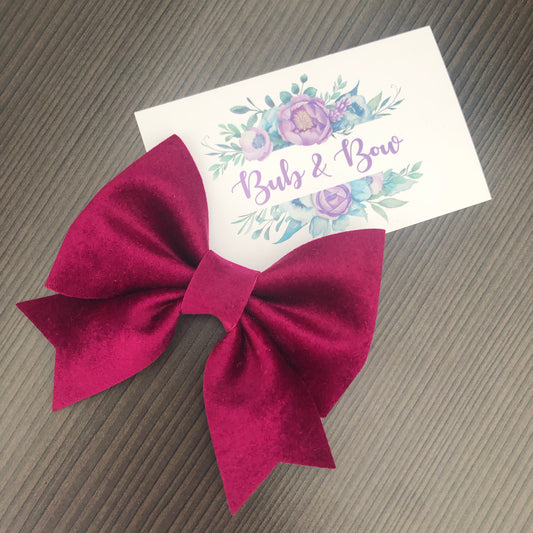 Raspberry Velvet ‘Makayla’ Bow