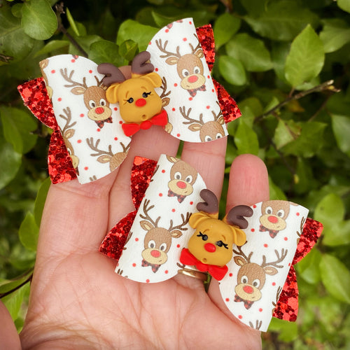 Reindeer Embellished Mini Beauty bows