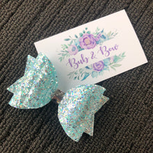 Load image into Gallery viewer, Diamond Dazzle ‘Dolly’ Bow (Aqua)