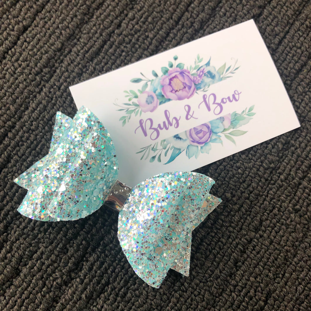 Diamond Dazzle ‘Dolly’ Bow (Aqua)