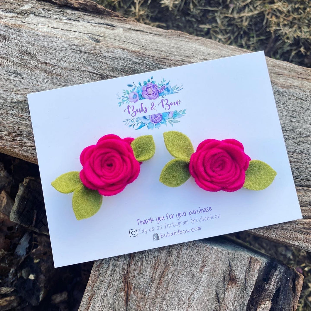 Mini Felt Bloom Piggys (Magenta)