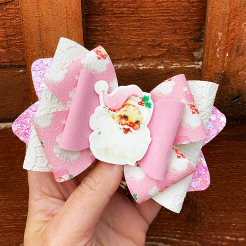 Pink Classic Santa LilyStar Resin bow