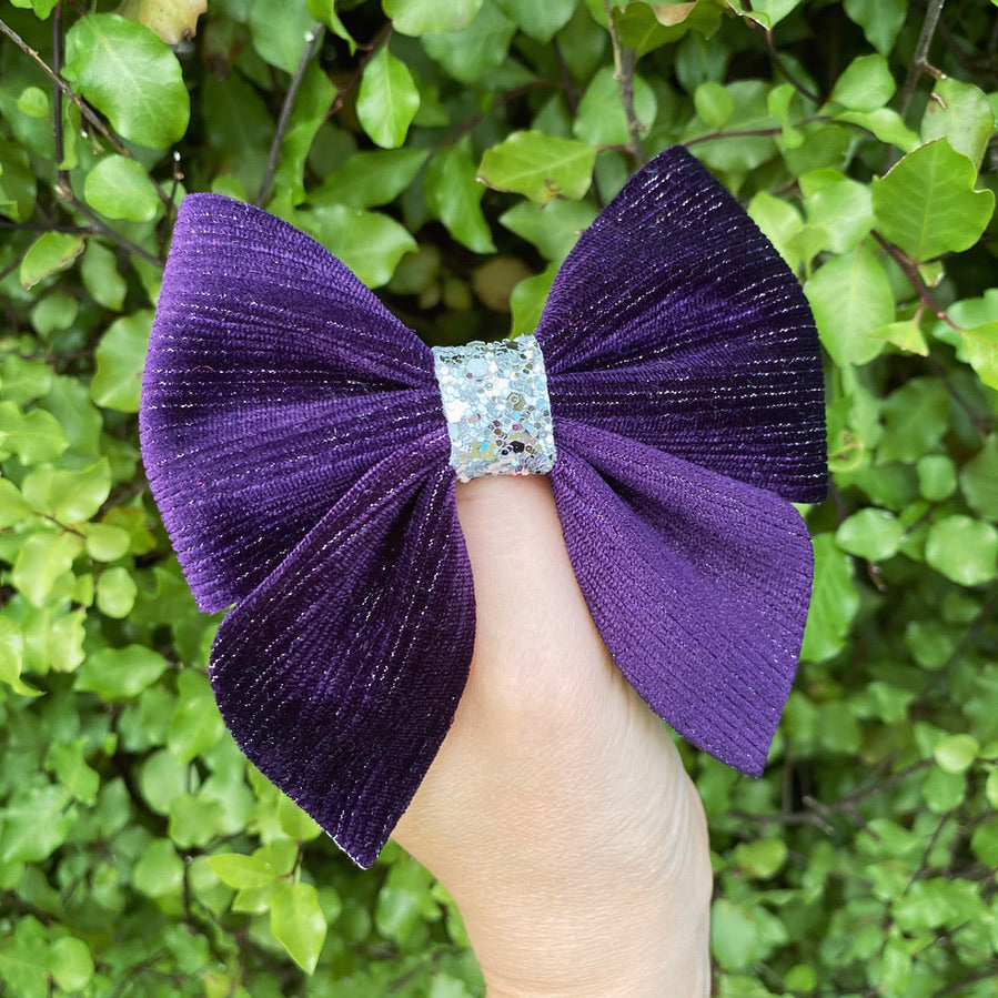 Luxe Velvet Sailor Bow (Purple)