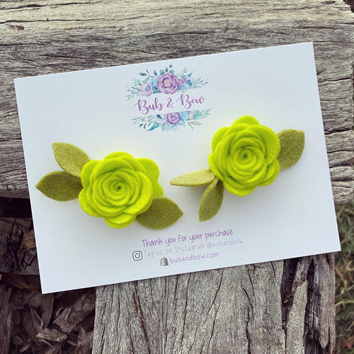 Mini Felt Bloom Piggys (Lime)