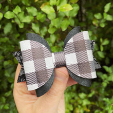 Load image into Gallery viewer, Black Plaid Midi Maria bow