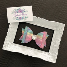 Load image into Gallery viewer, Rainbow Lace Jewel Large Dolly Bow