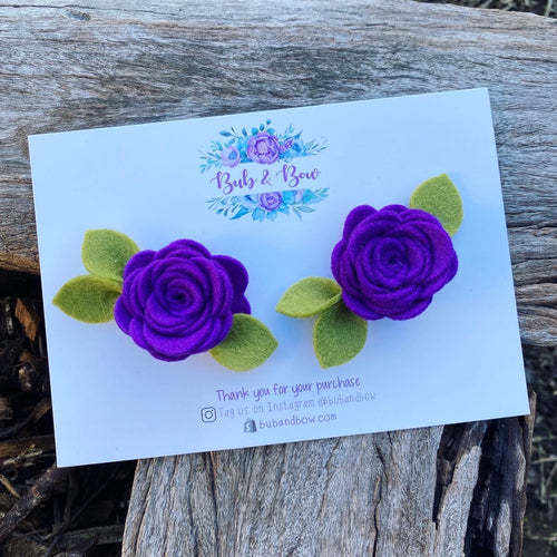 Mini Felt Bloom Piggys (Plum Jam)