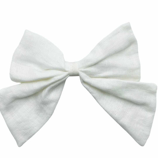 White Linen Bow