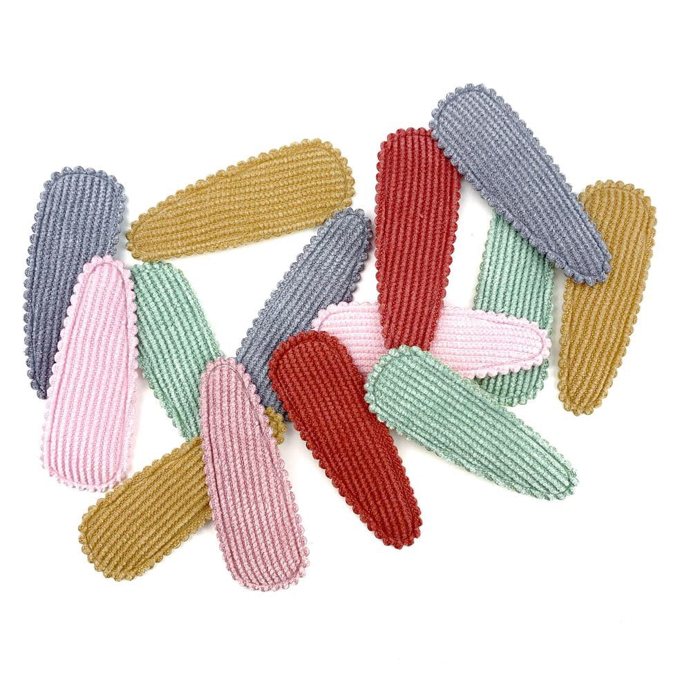 Corduroy Snap Clip Pair (6 colours)