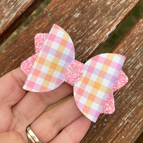 Pink Plaid Mini Kiarah bow