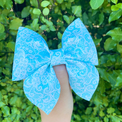 Aqua Lace Sailor bow