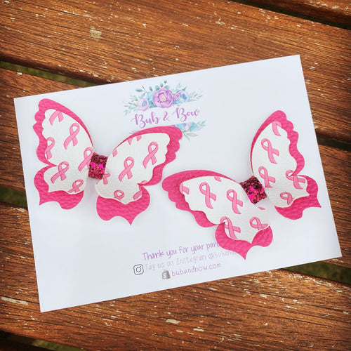 Pink Ribbon Pinched Butterfly Piggys