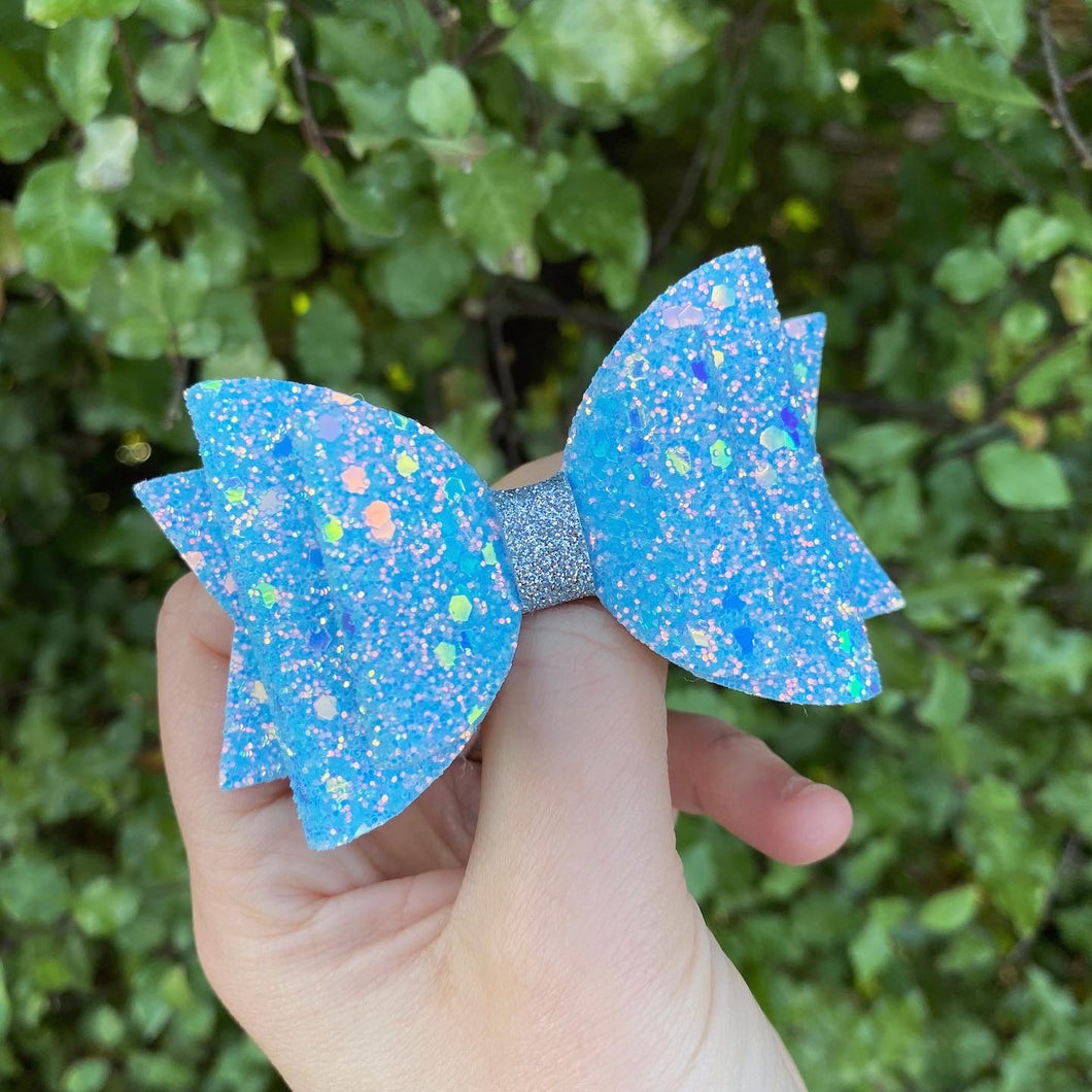 Sky Glitter Dolly Bow