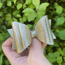 Load image into Gallery viewer, Gold Glitter Gloss Dolly Bow