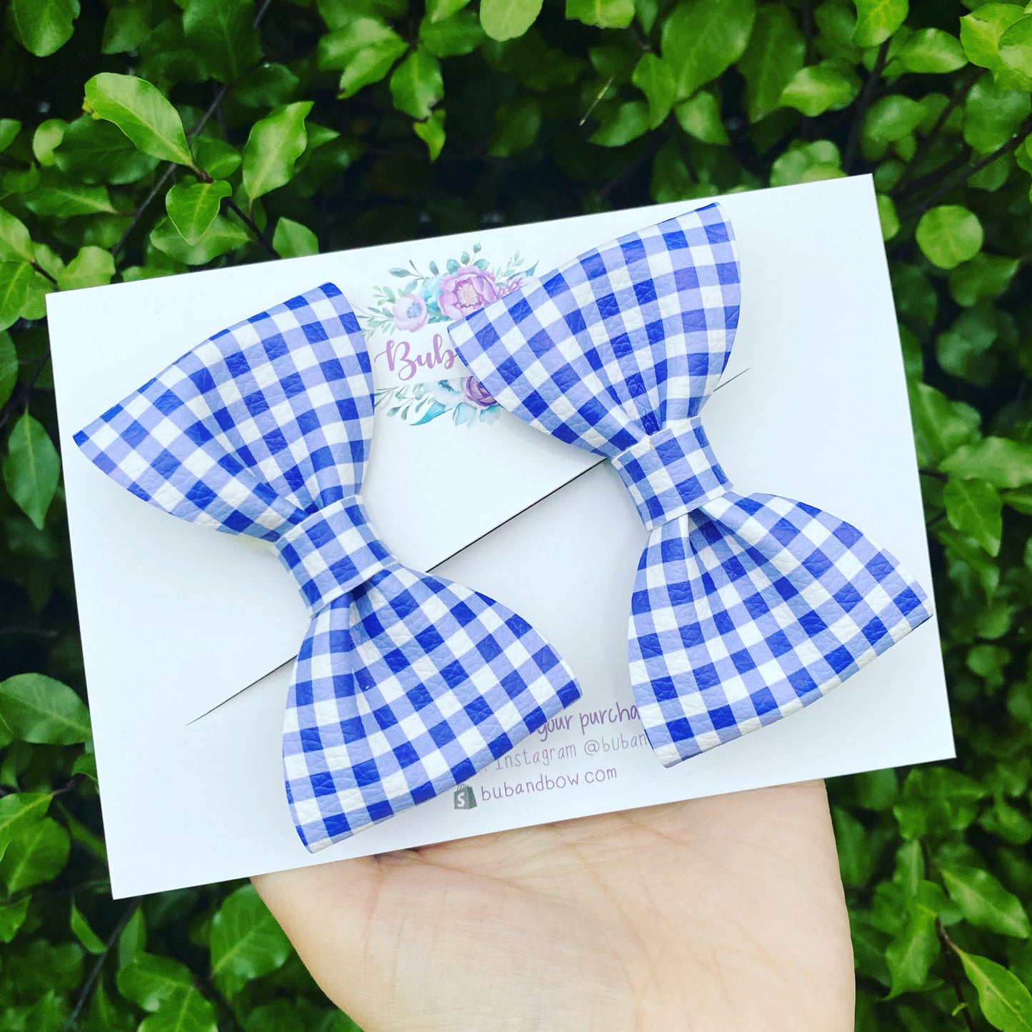 Navy Gingham School Bows