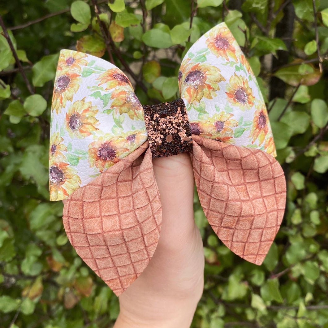 Sunflower Fields Sailor Bow