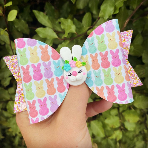 Rainbow Bunny Large Dolly Bow