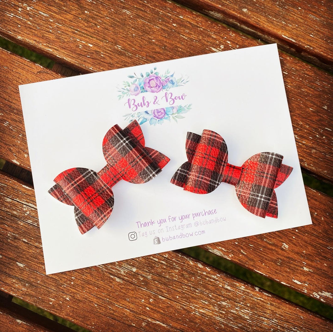 Red Tartan Mini Beauty Bows