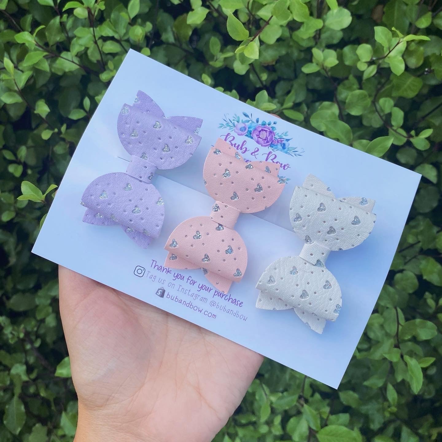 Glitter Hearts Mini Beauty Bow Set