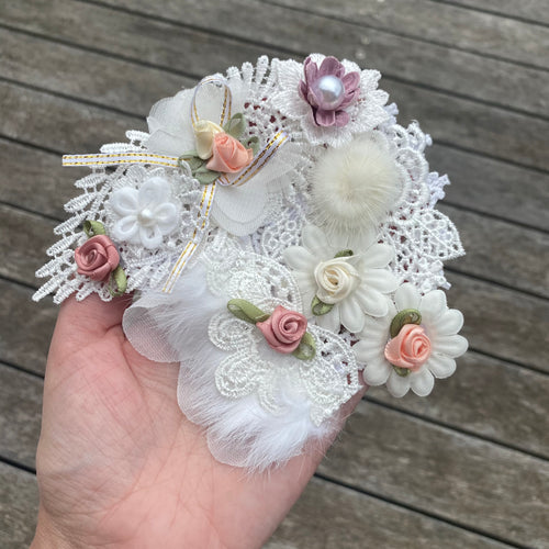 Vintage Lace Flower Fascinator