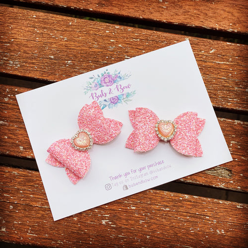 Heart Embellished Mini Beauty Bows